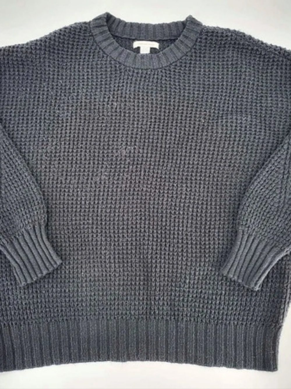 American Eagle AE Oversized Waffle Knit Sweater Gray Small